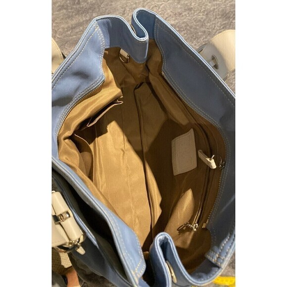 Coach leather Soho satchel Blue/White - Picture 8 of 11